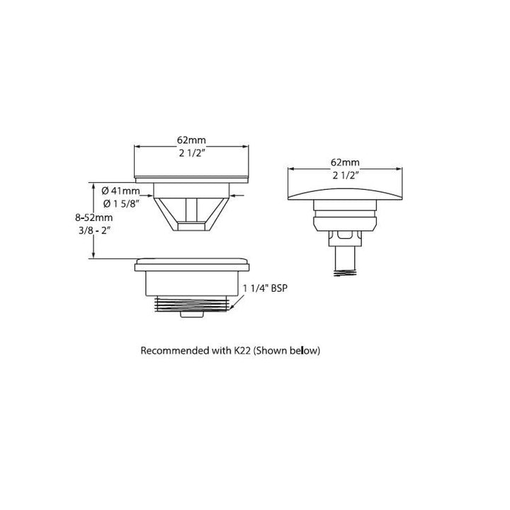 Victoria + Albert Kit 25 Push Open Basin Waste