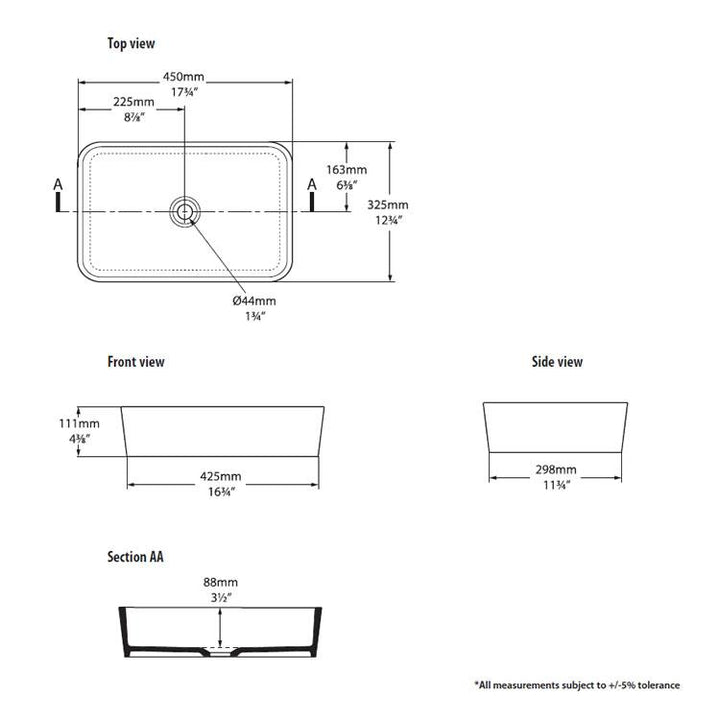 Victoria + Albert Edge 45 Countertop Basin