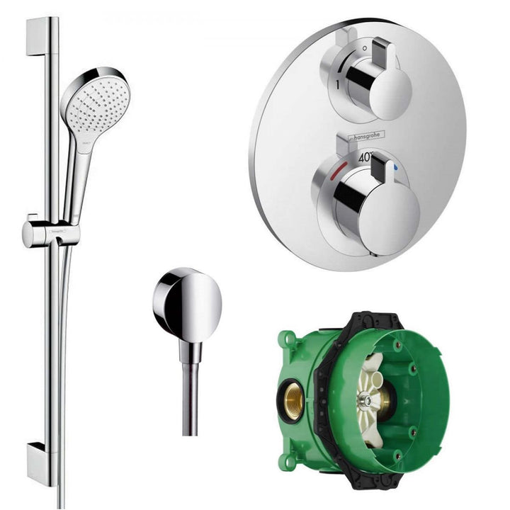 Hansgrohe Round Valve With Croma Select Rail Kit Shower Pack