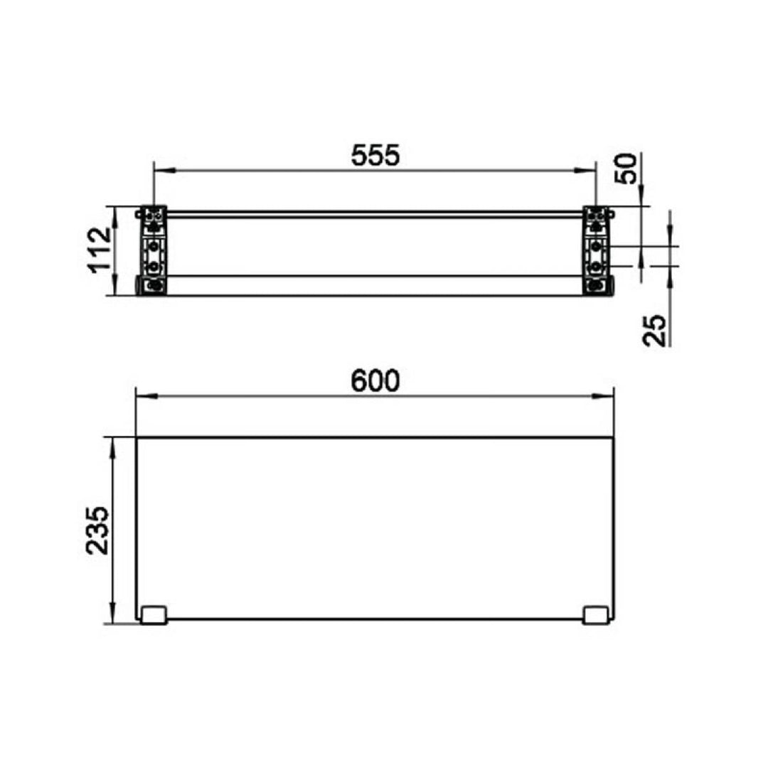 Keuco Plan Towel Rack With Glass Shelf