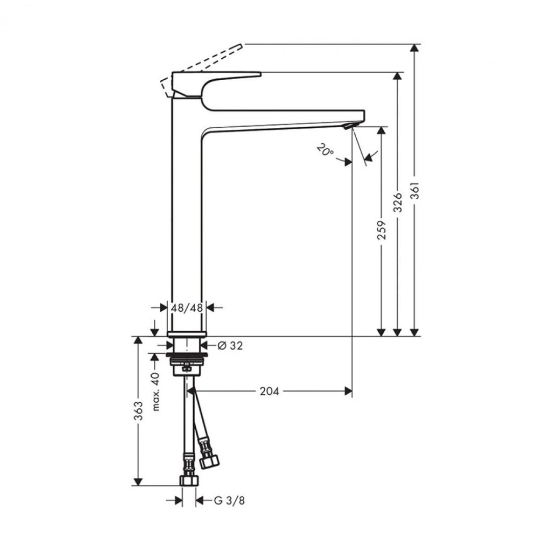 Hansgrohe Metropol 260 Tall Basin Mixer