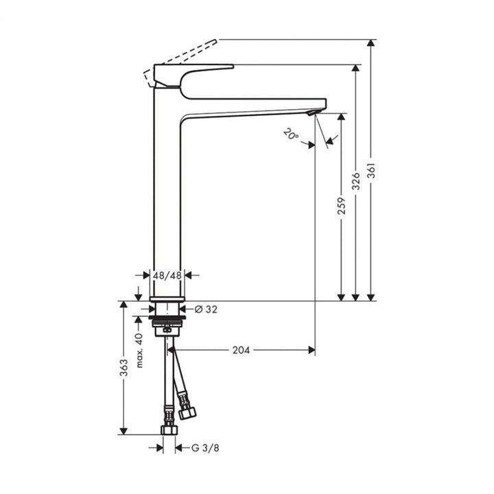 Hansgrohe Metropol 260 Tall Basin Mixer