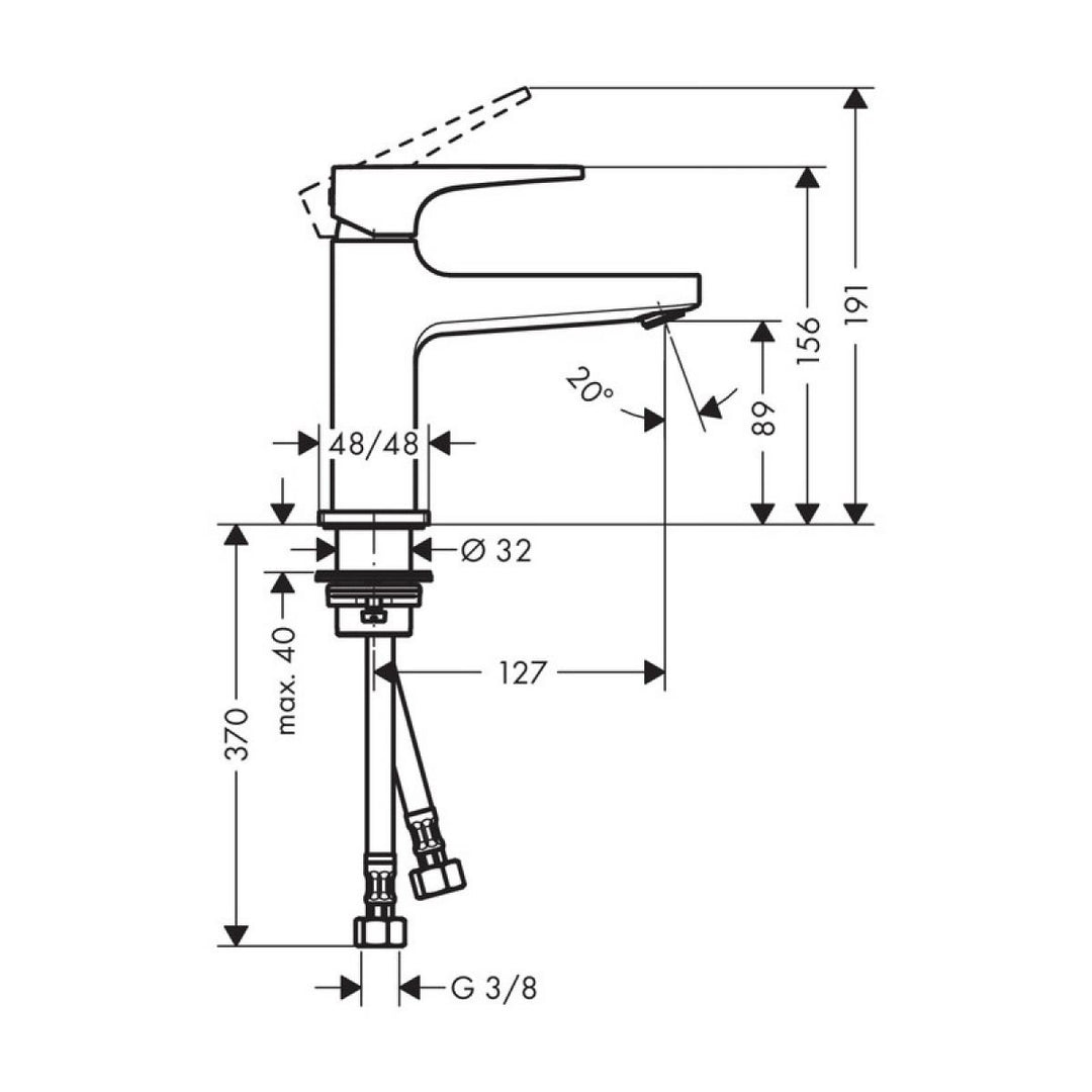 Hansgrohe Metropol 100 Cloakroom Basin Mixer & Push Open Waste