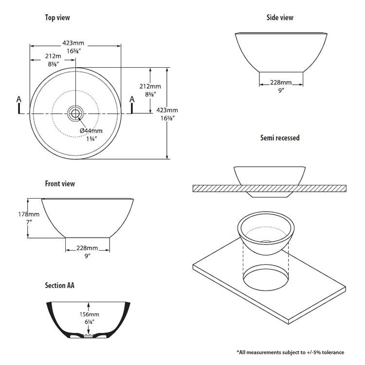 Victoria + Albert Maru 42 Countertop Basin