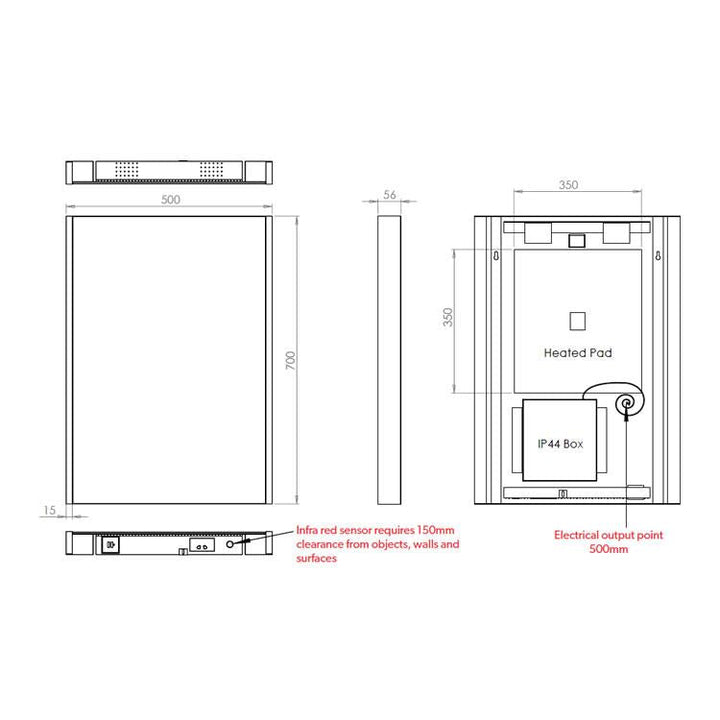 HIB Connect 50 LED Bluetooth Mirror