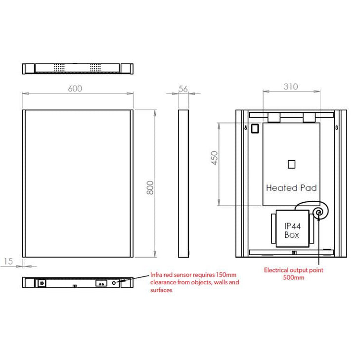 HIB Connect 60 LED Bluetooth Mirror