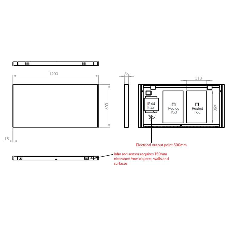 HIB Connect 120 LED Bluetooth Mirror