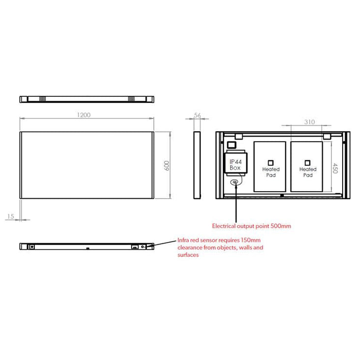 HIB Connect 120 LED Bluetooth Mirror