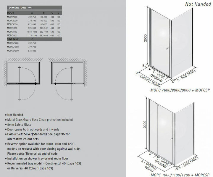 Matki-ONE Pivot Corner Shower Enclosure