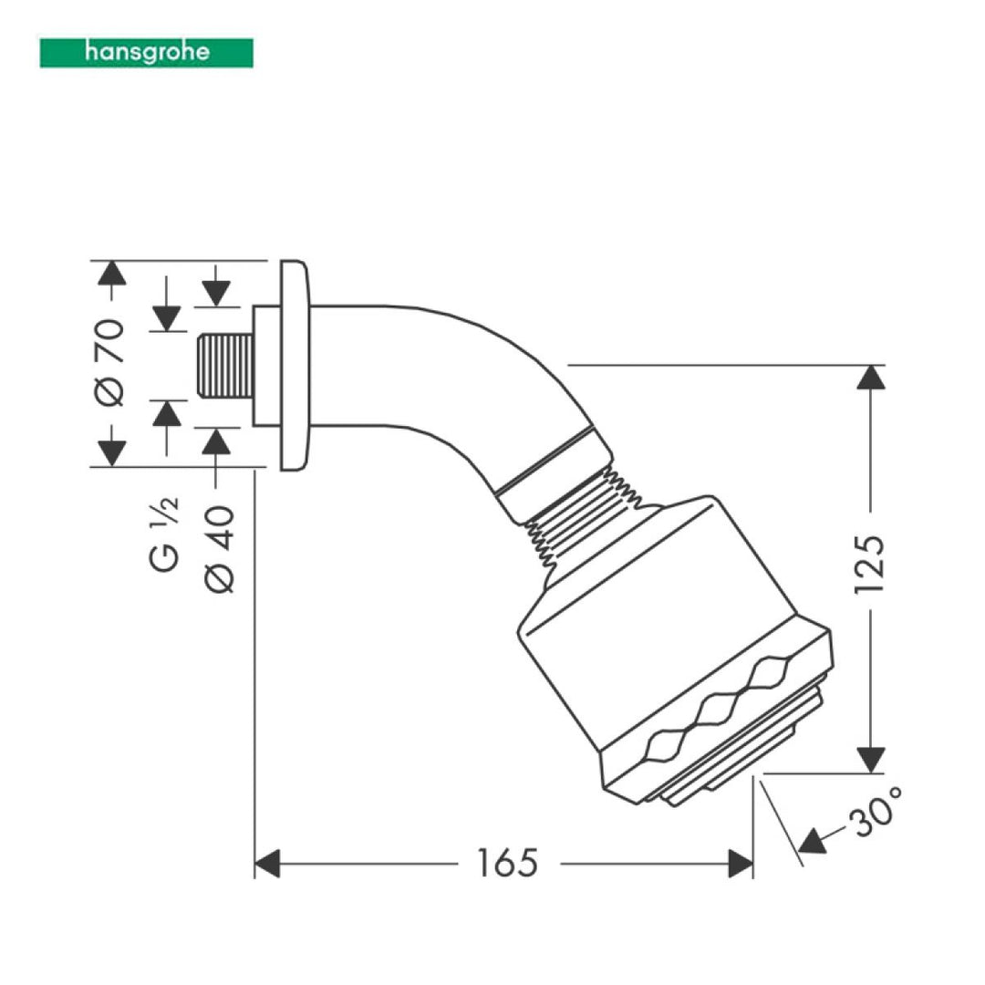 Hansgrohe Clubmaster 3 Jet Overhead Shower With Arm