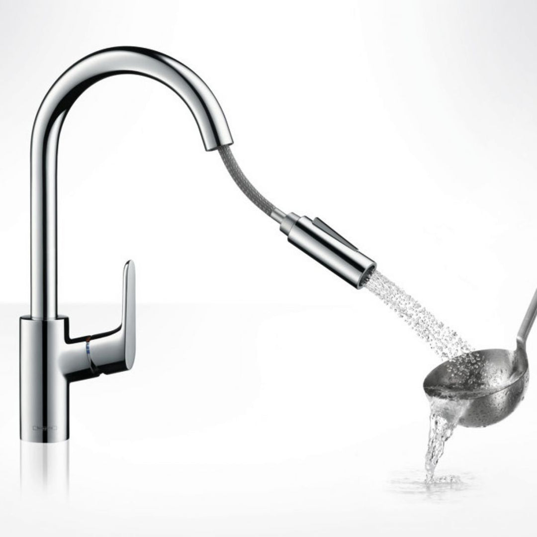 Hansgrohe Focus 240 Kitchen Mixer Tap With Pull-Out Spray