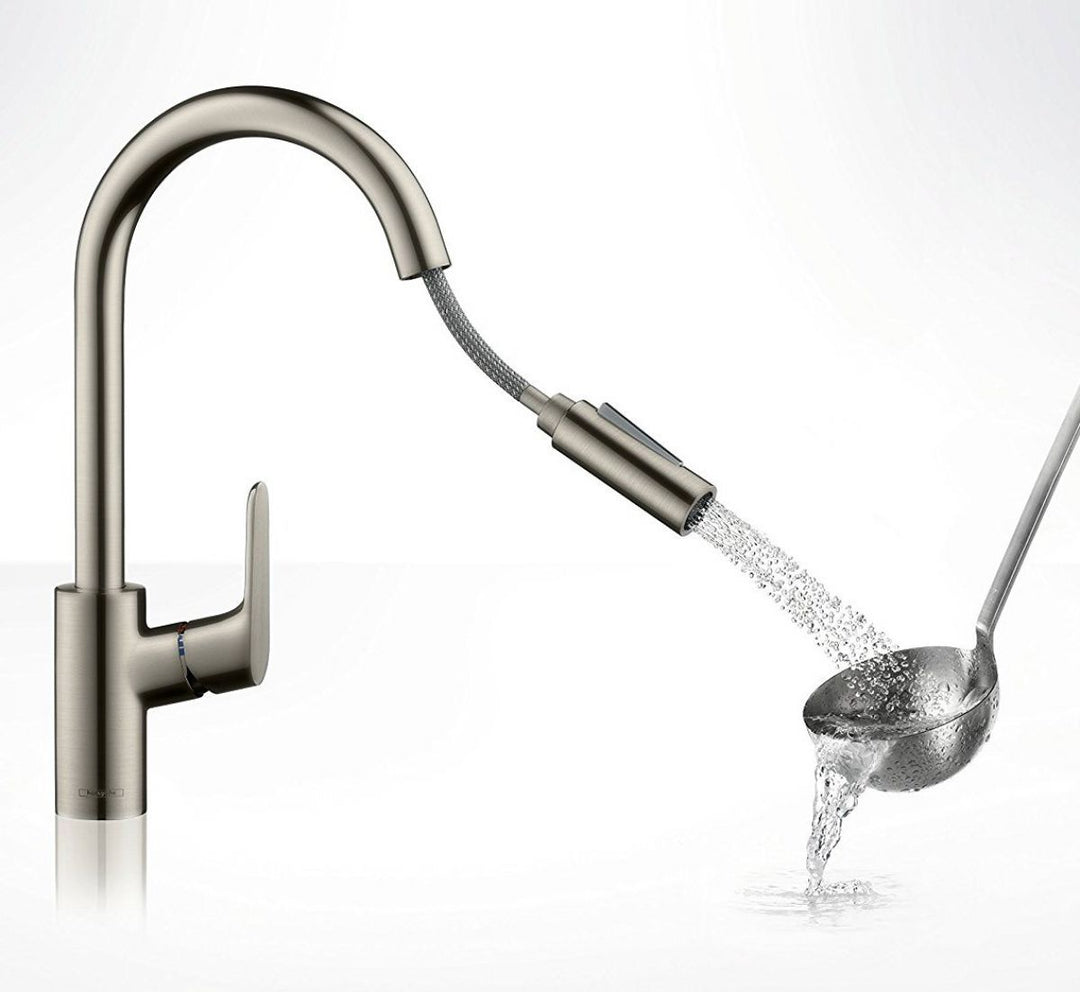 Hansgrohe Focus 240 Kitchen Mixer Tap With Pull-Out Spray