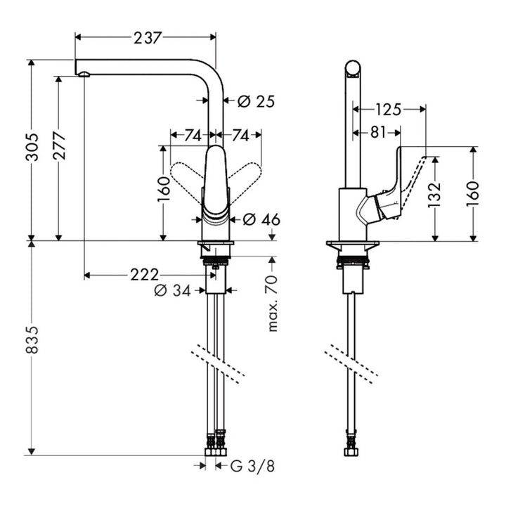 Hansgrohe Focus 280 Kitchen Mixer Tap