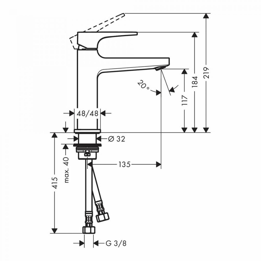 Hansgrohe Metropol 110 Basin Mixer with Lever Handle