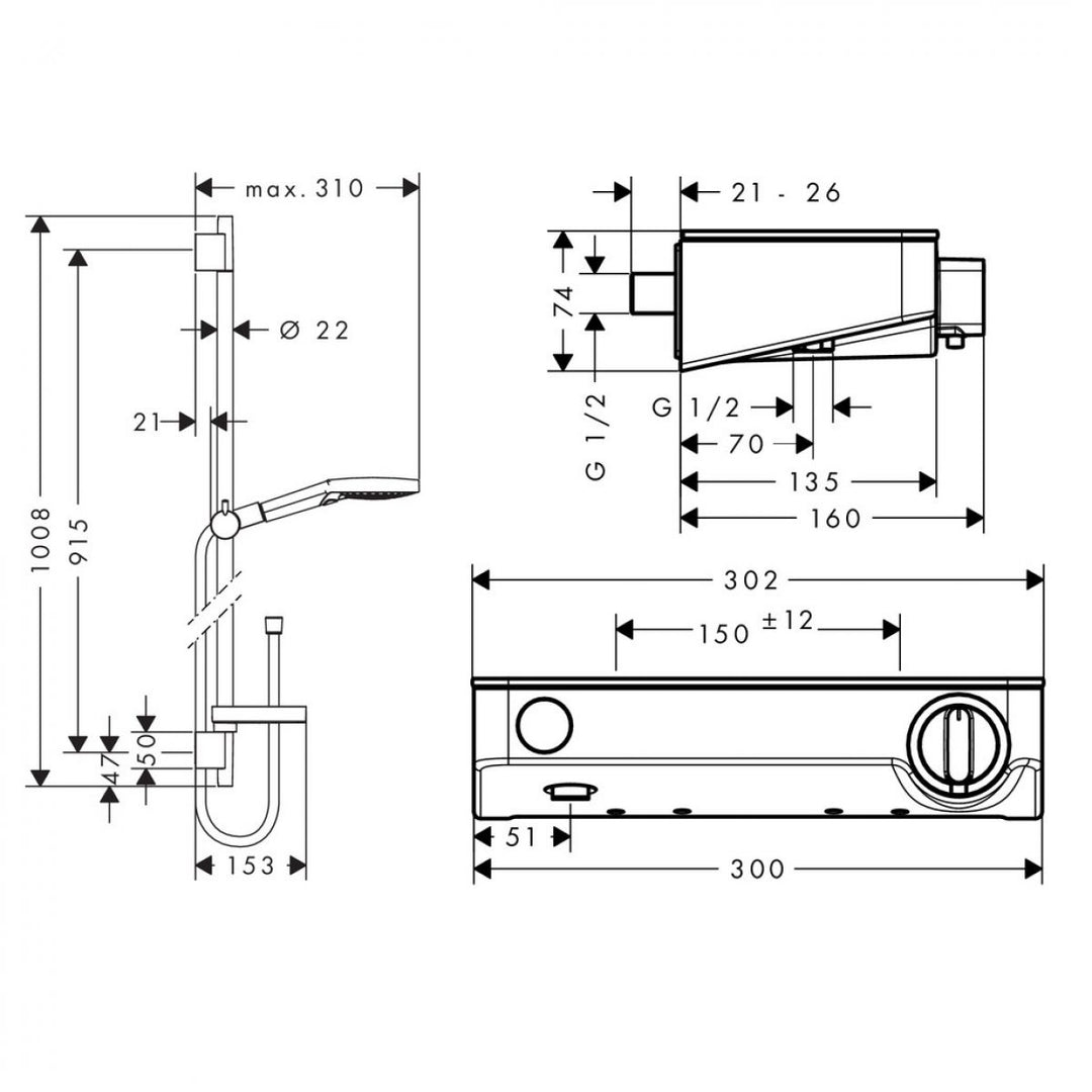 Hansgrohe Round Raindance Select Kit With Select Valve