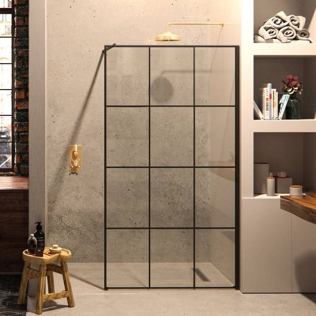 Matki ONE Black Framed Effect Wet Room Panel