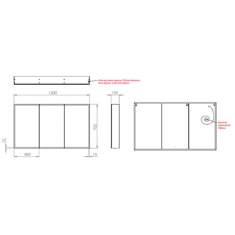 HIB Qubic 120 LED Aluminium Bathroom Cabinet