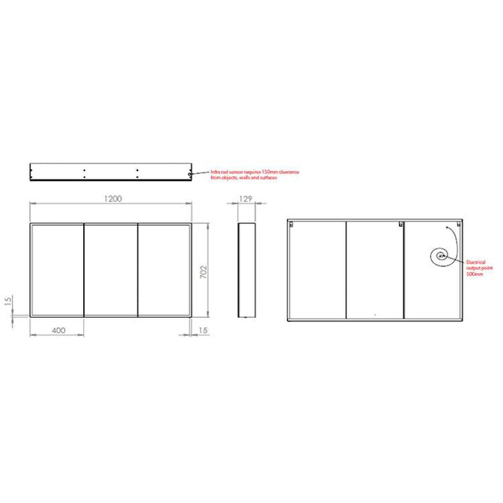 HIB Qubic 120 LED Aluminium Bathroom Cabinet