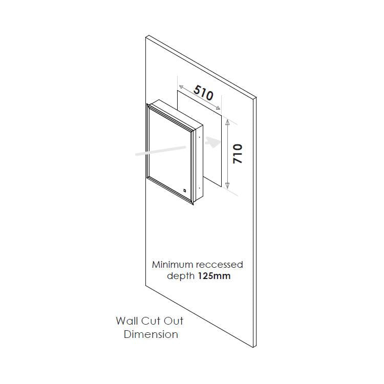 HIB Vanquish 500mm LED Recessed Mirror Cabinet