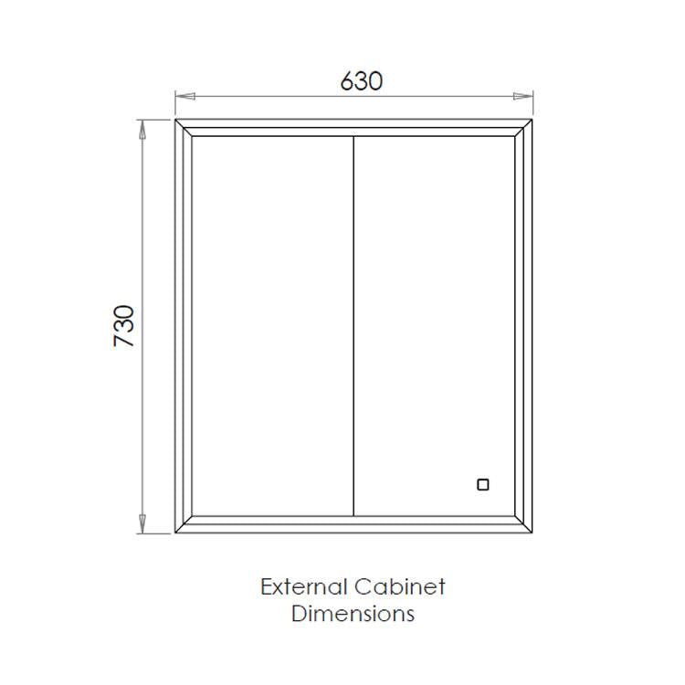 HIB Vanquish 600mm LED Recessed Mirror Cabinet