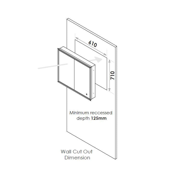 HIB Vanquish 600mm LED Recessed Mirror Cabinet