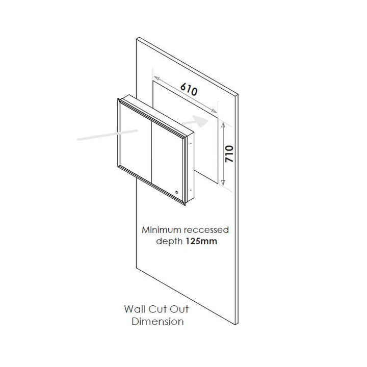 HIB Vanquish 600mm LED Recessed Mirror Cabinet