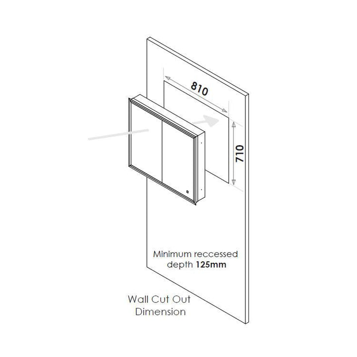 HIB Vanquish 800mm LED Recessed Mirror Cabinet