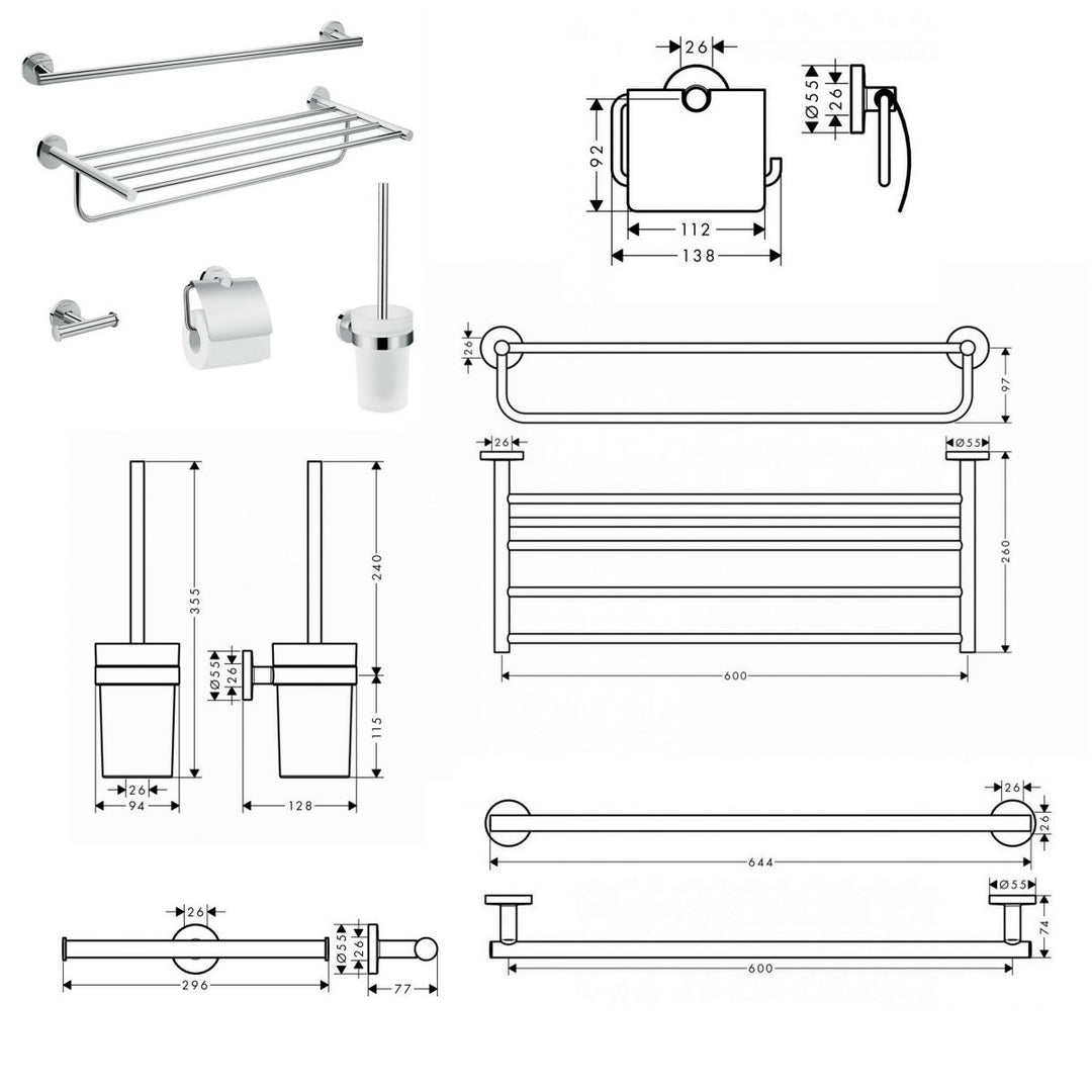 Hansgrohe Logis Universal Bath Accessory Set 5 in 1