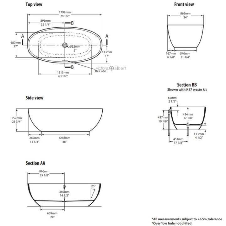 Victoria + Albert Barcelona 1800 Freestanding Bath