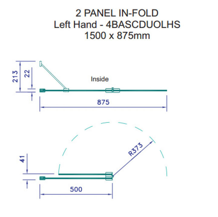 Kudos Inspire 2 Panel in Fold Bath Screen