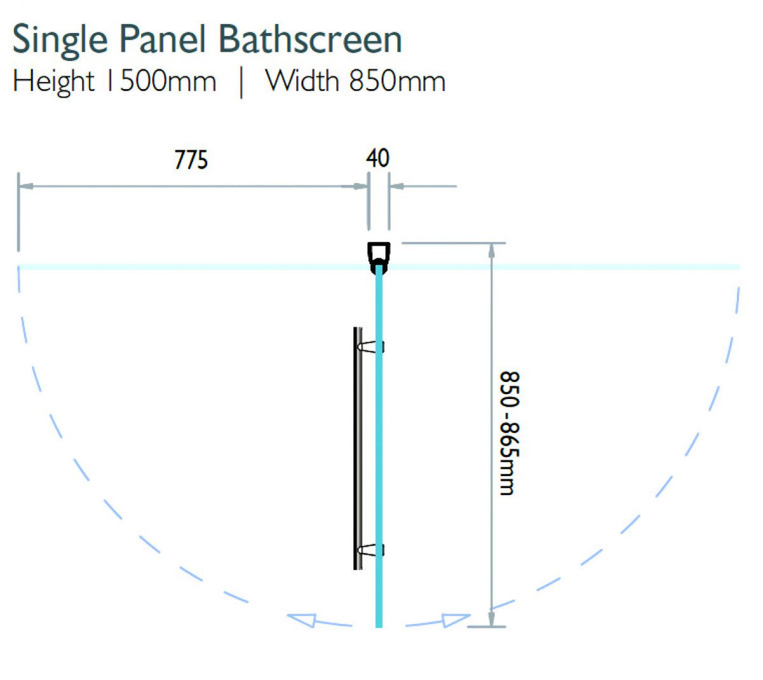 Kudos Inspire Single Panel Bath Screen