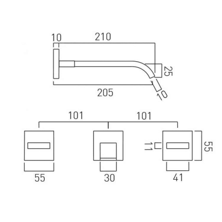 Vado Geo Wall Mounted Basin Mixer