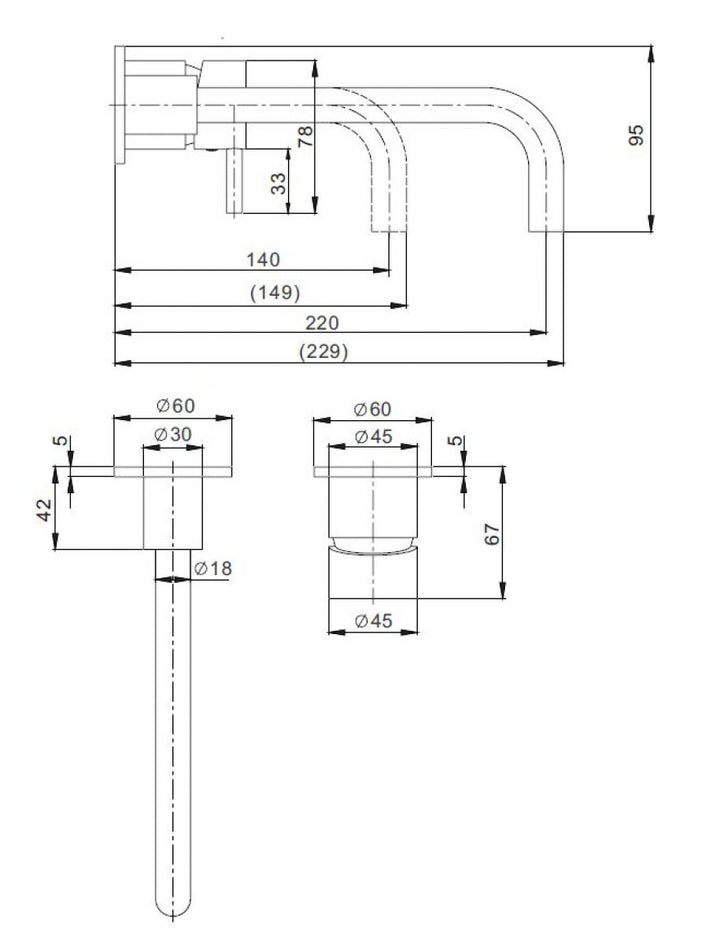 Crosswater MPRO Matt Black 2 Hole Wall Basin Tap