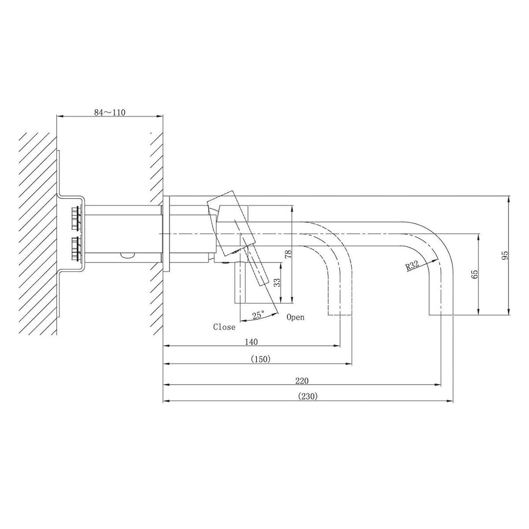 Crosswater MPRO Chrome 2 Hole Wall Basin Tap