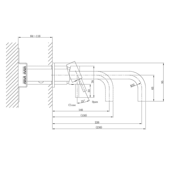 Crosswater MPRO Chrome 2 Hole Wall Basin Tap