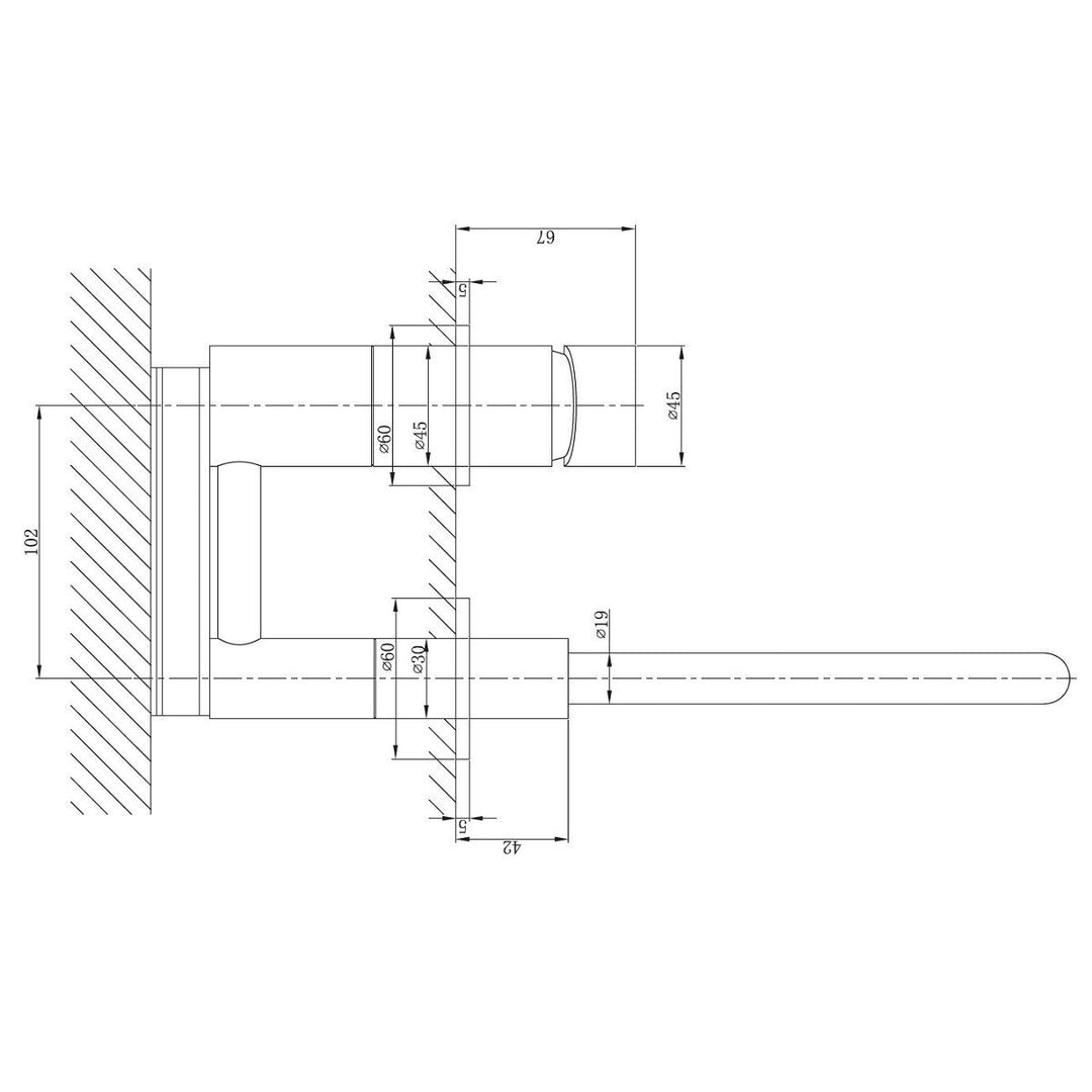 Crosswater MPRO Chrome 2 Hole Wall Basin Tap