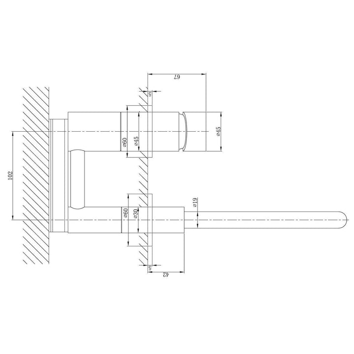 Crosswater MPRO Chrome 2 Hole Wall Basin Tap