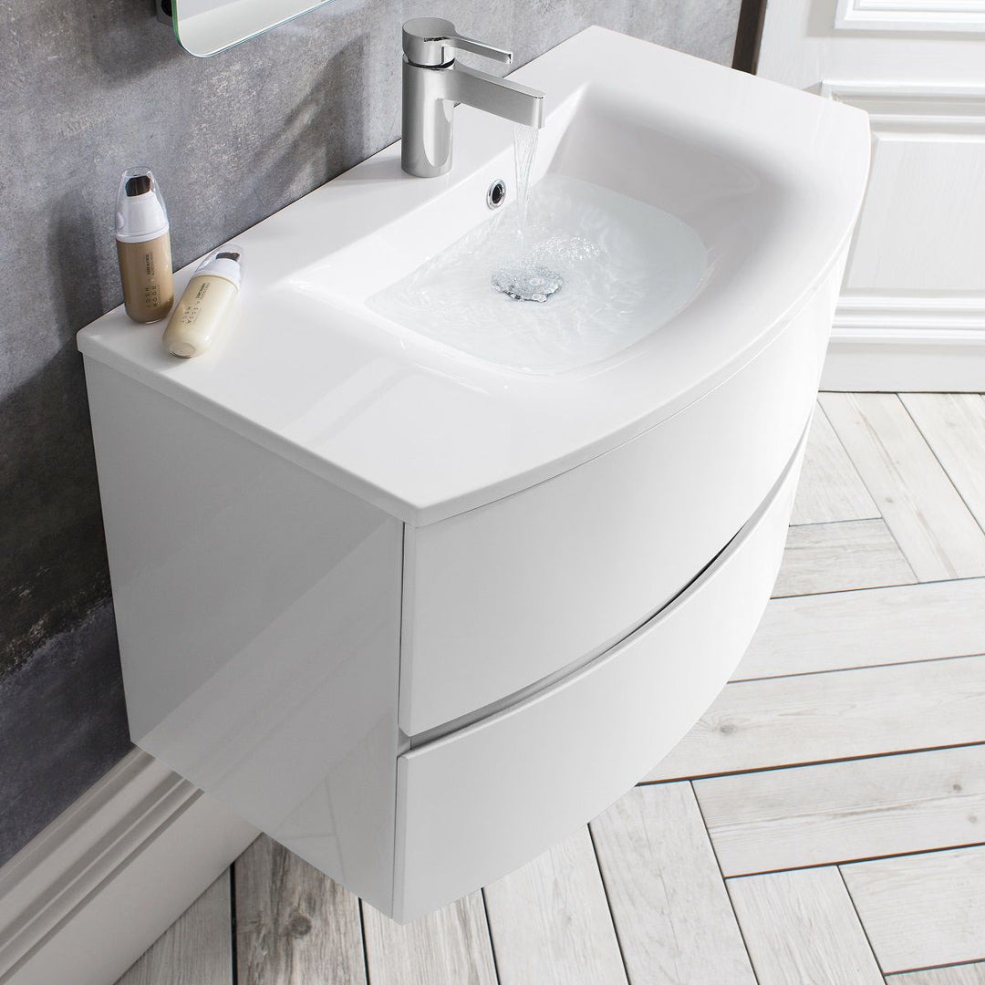 Crosswater Svelte 800mm Vanity Unit & Cast Mineral Marble Basin