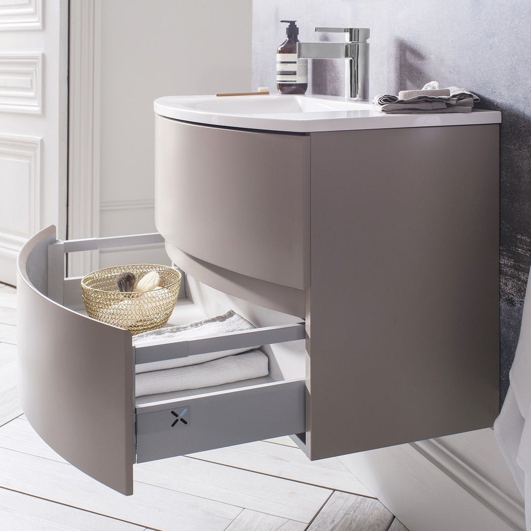 Crosswater Svelte 800mm Vanity Unit & Cast Mineral Marble Basin