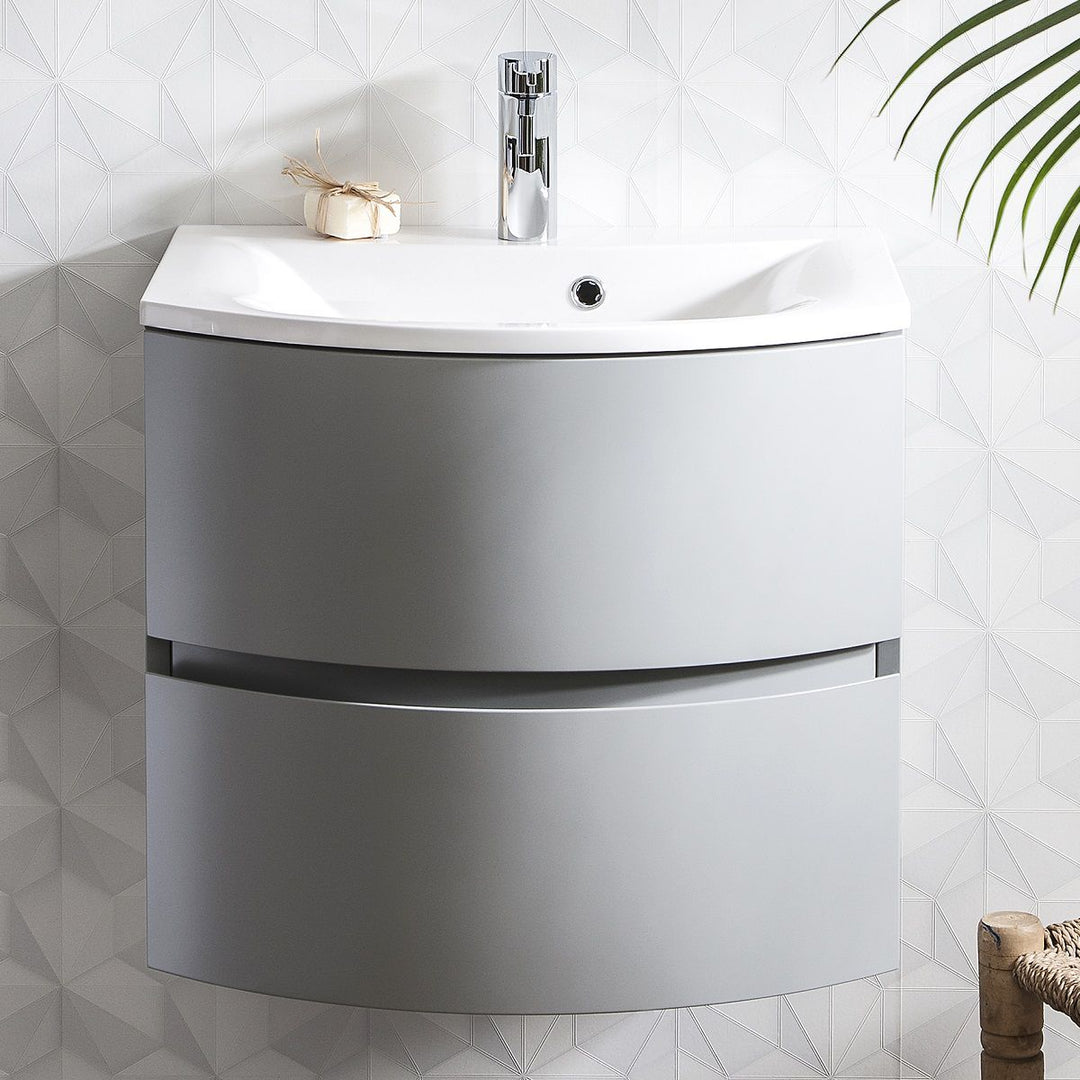 Crosswater Svelte 600mm Vanity Unit & Cast Mineral Marble Basin