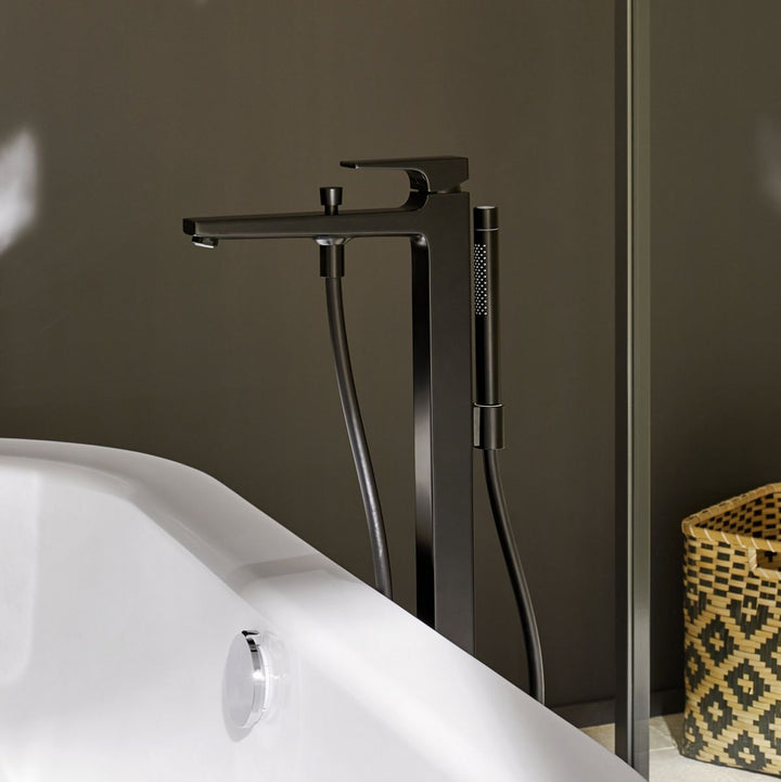 Hansgrohe Metropol Single Lever Floor Standing Bath Shower Mixer In Matt Black