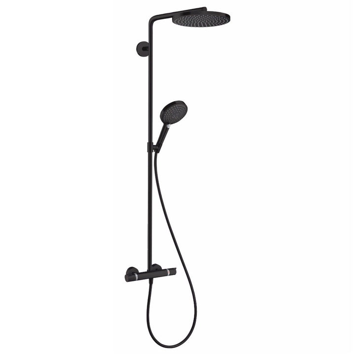 Hansgrohe Raindance Select S Showerpipe 240 1Jet with PowderRain In Matt Black