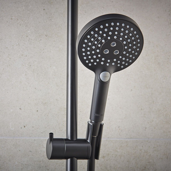 Hansgrohe Ecostat Comfort Shower Set with Rail and Handset in Matt Black