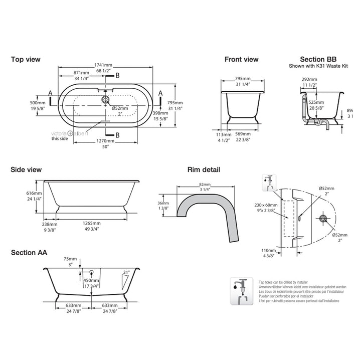 Victoria + Albert York Freestanding Bath