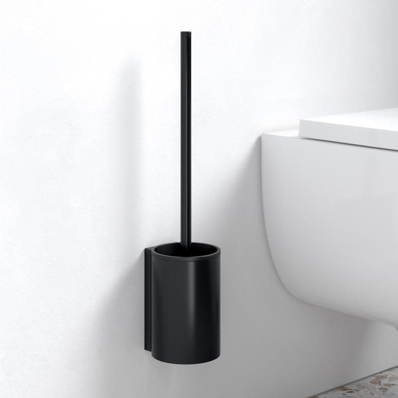 Keuco Plan Wall Mounted Toilet Brush & Holder In Matt Black