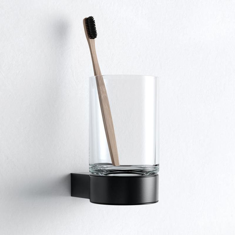 Keuco Plan Tumbler & Holder In Matt Black