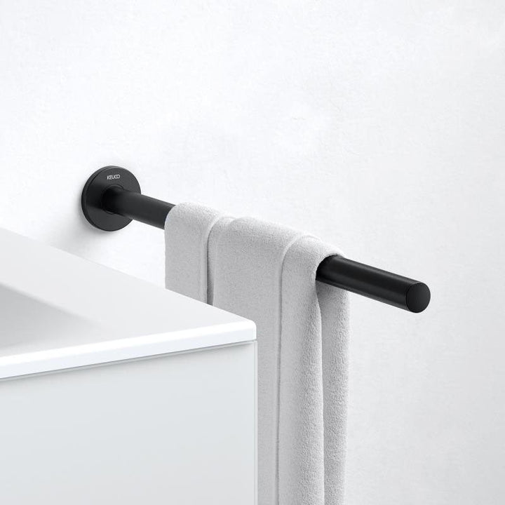 Keuco Plan Fixed Single Towel Rail In Matt Black