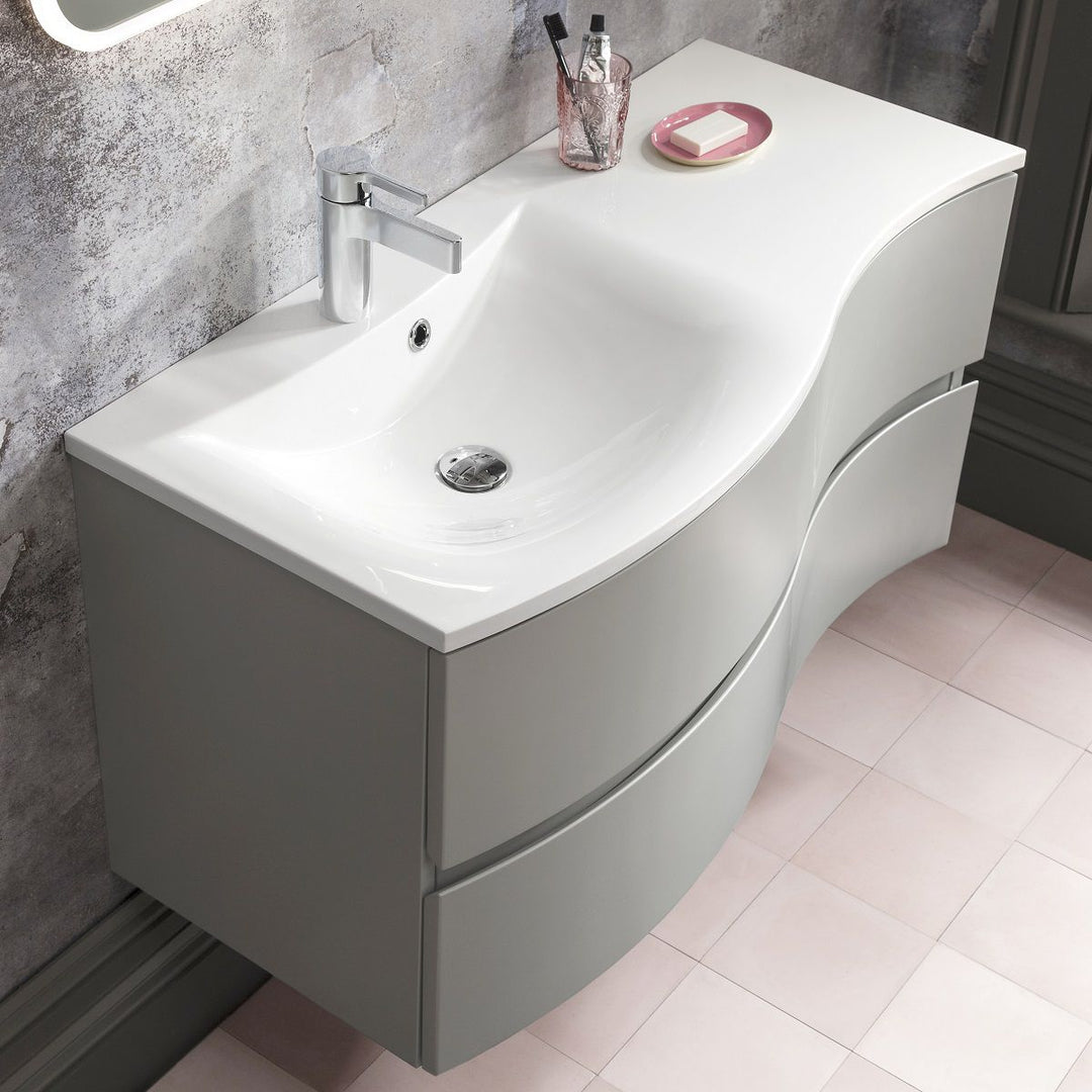 Crosswater Svelte 1000mm Vanity Unit & Cast Mineral Marble Basin