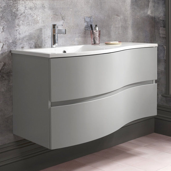 Crosswater Svelte 1000mm Vanity Unit & Cast Mineral Marble Basin