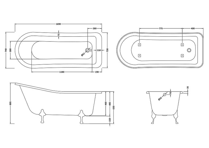 BC Designs Fordham Freestanding Bath